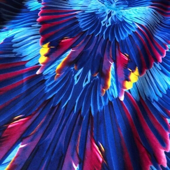 Wing Printed Laundry by Shelli Segal Scuba Knit Dress SZ XS - Picture 4 of 12